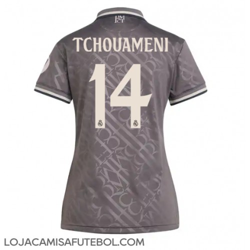 Camisa de Futebol Real Madrid Aurelien Tchouameni #14 Equipamento Alternativo Mulheres 2024-25 Manga Curta